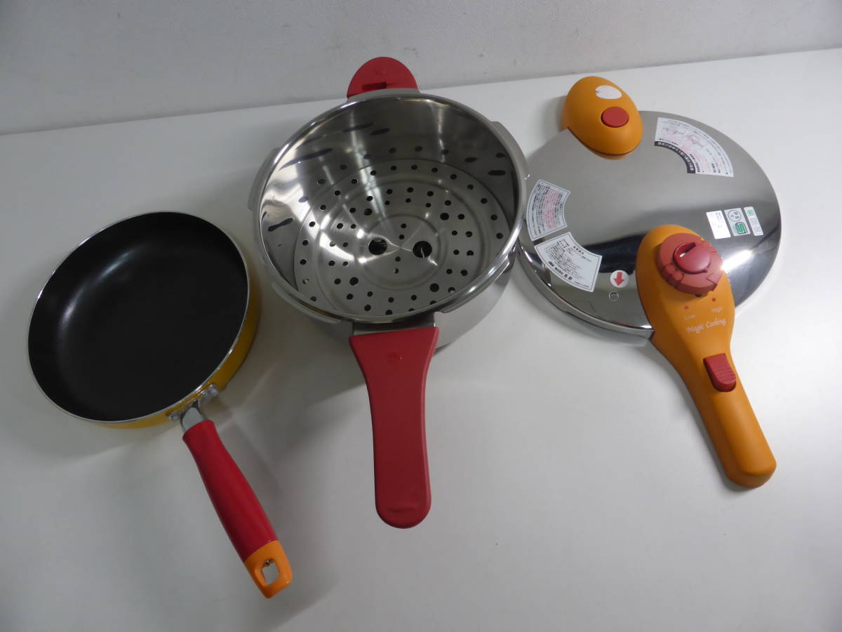 新作登場，格安 使用感感じず ジャンク扱い 現状渡し LEBEN レーベン Magic Cooking 家庭用圧力鍋 3L&おまけ フライパン ゆうパック100サイズ発送(圧力鍋)｜売買されたオークション情報、yahooの商品情報をアー 圧力鍋
