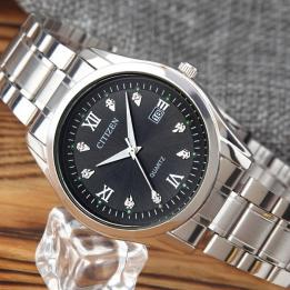 ☆新品 CITIZEN メンズクオーツ文字盤数字ダイアモンド豪華な腕時計