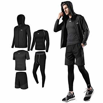 人気セール，新品 メンズ コンプレッションウェア セット トレーニングウェア 5点セット 通気防臭 スポーツウェア スターグレー M(その他)｜売買されたオークション情報、yahooの商品情報をアーカイブ公開 - ジャージ