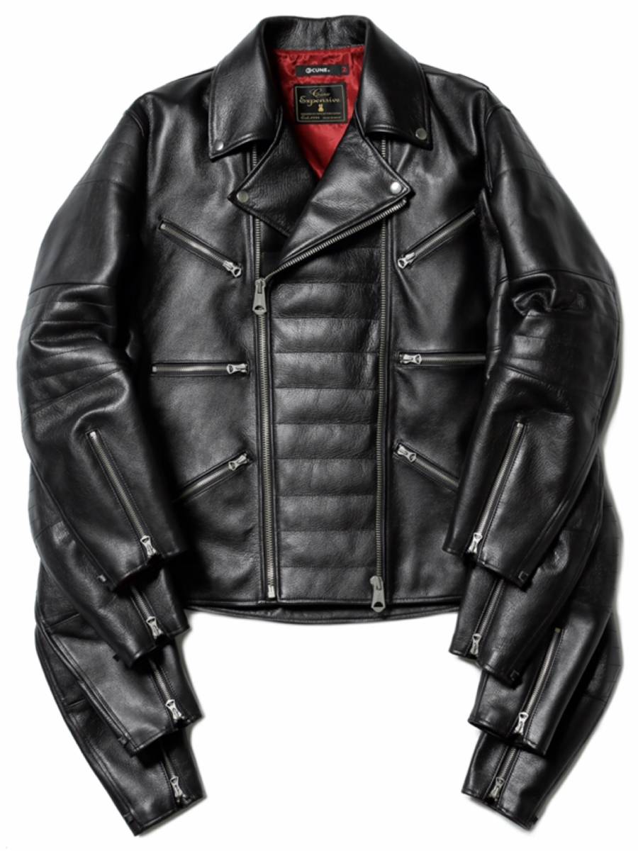 豊富な，最新作 CUNE 蟹 ライダースジャケット 3 革ジャン 33万円 キューン eight arms leather riders jacket(Lサイズ)｜売買されたオークション情報、yahooの商品情報をアーカイブ公開 - オークファン ジャンパー、ブルゾン一般