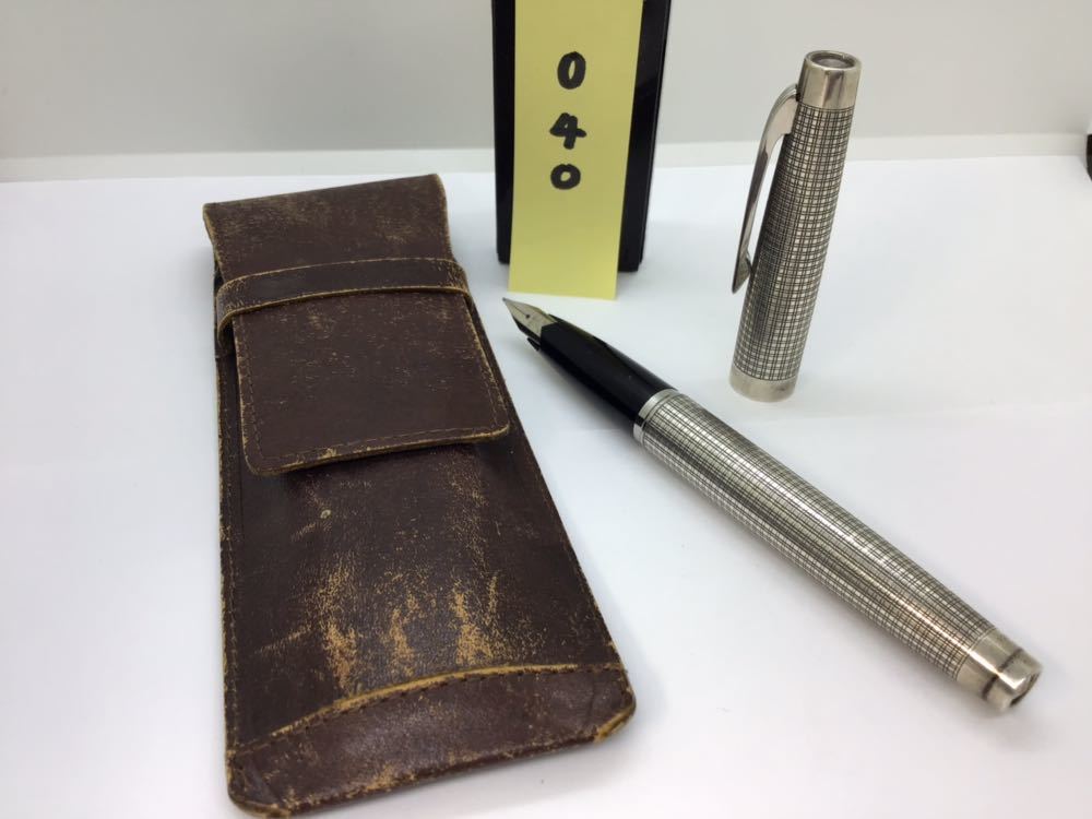【智】PLATINUM プラチナ STERLING SILVER 古い万年筆 スターリングシルバー 925 ペン先 18K-WG刻印 現状品 同梱可能 文房具 筆記用具040_1