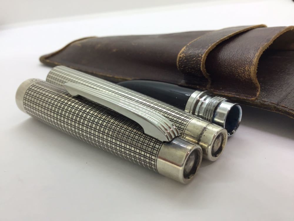【智】PLATINUM プラチナ STERLING SILVER 古い万年筆 スターリングシルバー 925 ペン先 18K-WG刻印 現状品 同梱可能 文房具 筆記用具040_10
