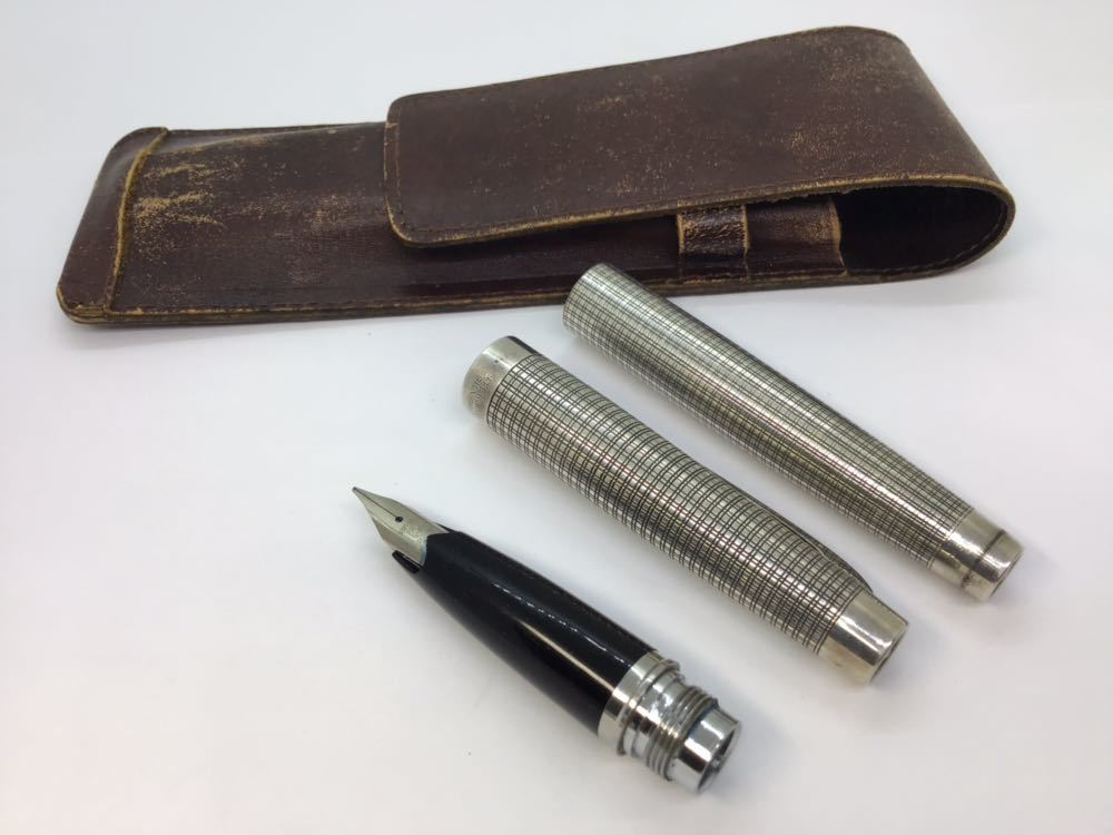 【智】PLATINUM プラチナ STERLING SILVER 古い万年筆 スターリングシルバー 925 ペン先 18K-WG刻印 現状品 同梱可能 文房具 筆記用具040_2