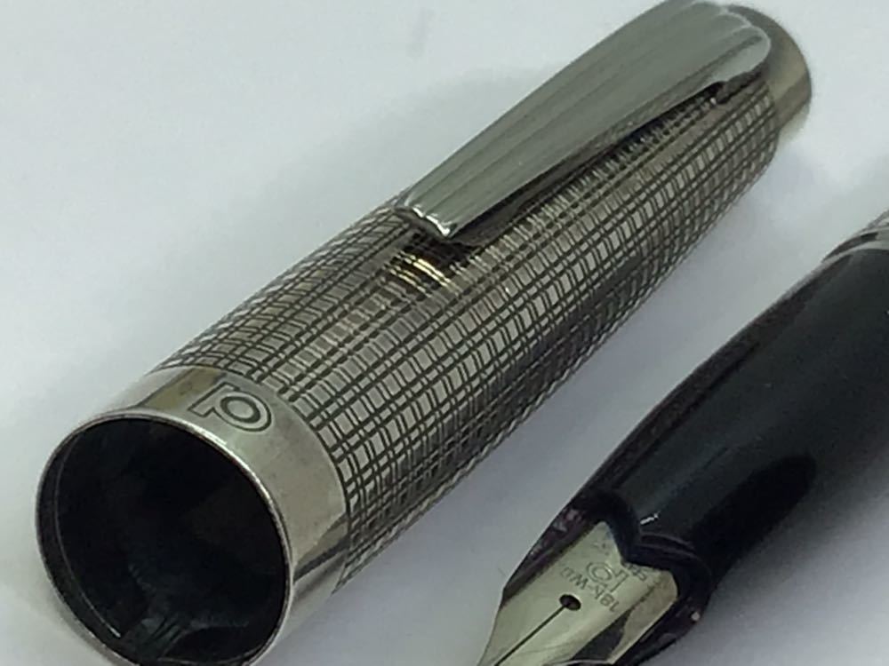 【智】PLATINUM プラチナ STERLING SILVER 古い万年筆 スターリングシルバー 925 ペン先 18K-WG刻印 現状品 同梱可能 文房具 筆記用具040_4
