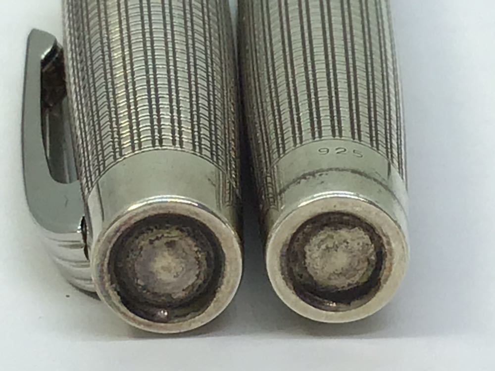 【智】PLATINUM プラチナ STERLING SILVER 古い万年筆 スターリングシルバー 925 ペン先 18K-WG刻印 現状品 同梱可能 文房具 筆記用具040_5