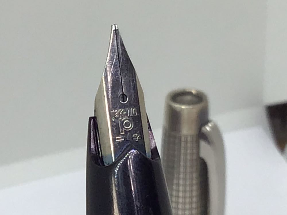 【智】PLATINUM プラチナ STERLING SILVER 古い万年筆 スターリングシルバー 925 ペン先 18K-WG刻印 現状品 同梱可能 文房具 筆記用具040_7