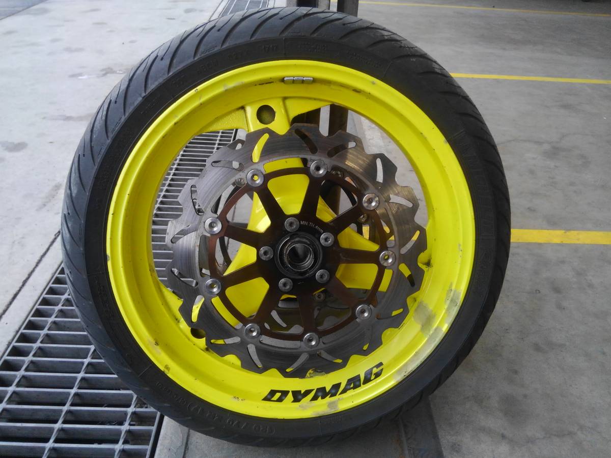 ZZR1100D〔社外DYMAG フロントホイール〕ZZ-R1100 ZX11 GPZ系＆サン
