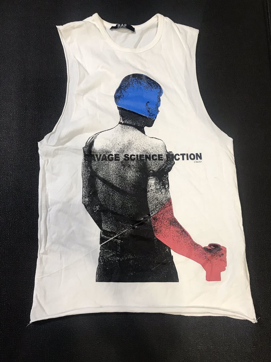 RAF BY RAF SIMONS ラフシモンズ ノースリーブ カットソー 白 48 