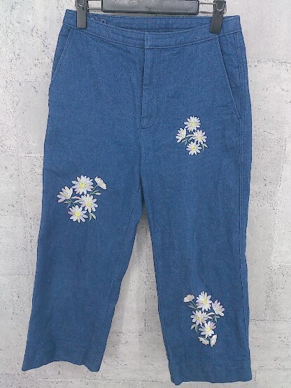 ◇ Chesty チェスティ 花 刺繍 ジーンズ デニム パンツ 0 インディゴ 