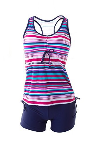  ピック ピンク Pick Pink レディース水着 タンキニ フィットネス 体型カバー ストライプ(タンキニ)｜売買されたオークション情報、yahooの商品情報をアーカイブ公開 - オークファン Lサイズ