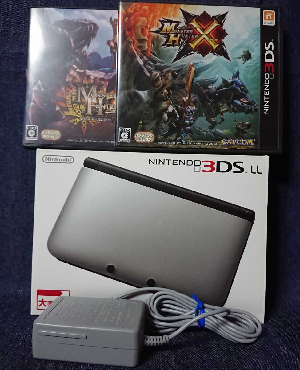 ソフト2本付き ニンテンドー3DS LL Nintendo シルバー×ブラック ソフト2本付き ニンテンドー3DS LL Nintendo シルバー×ブラック