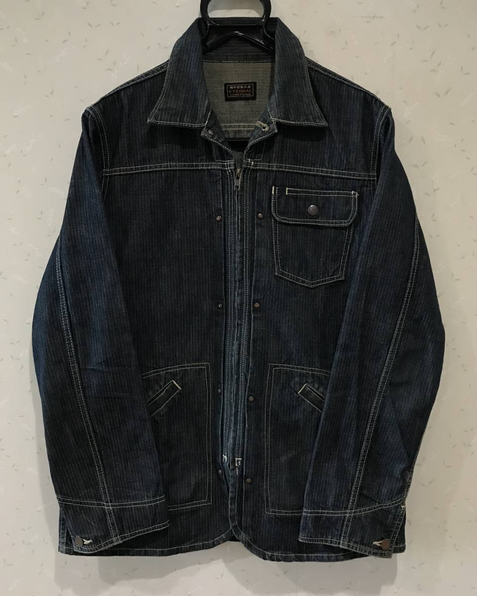  エターナル ETERNAL 備中倉敷工房 NO.64773 ヘリンボーン デニム ジップ カバーオール ジャケット 38 BJBJ.C(ジャケット、上着)｜売買されたオークション情報、yahooの商品情報をアーカイブ公開 - オ 男性用