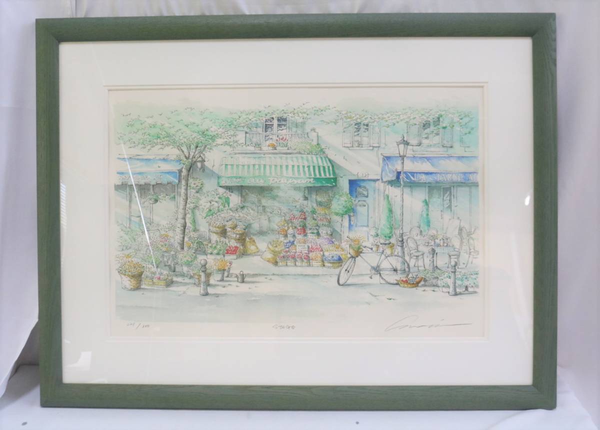 新品，送料無料 版画】 内田新哉 STAGE この街に暮らす リトグラフ 221