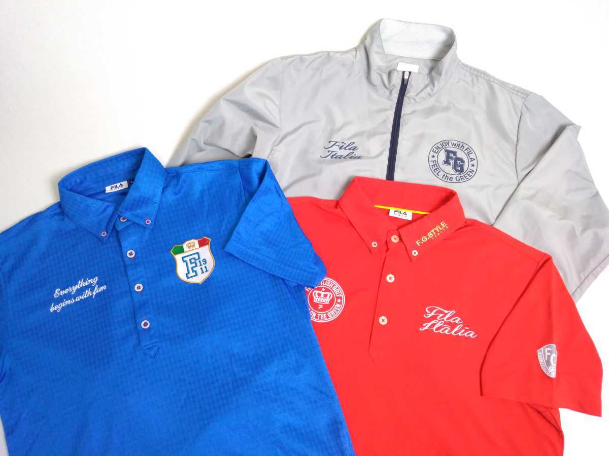 赤字超特価，高品質 同様 豪華刺繍2点 FILA GOLF 吸水速乾 ストレッチ 半袖ポロシャツ 総柄 薄手ナイロンジャケット フィラ ゴルフウェア 2003224(フィラ)｜売買されたオークション情報、yahooの商品情報をアーカイブ シャツ