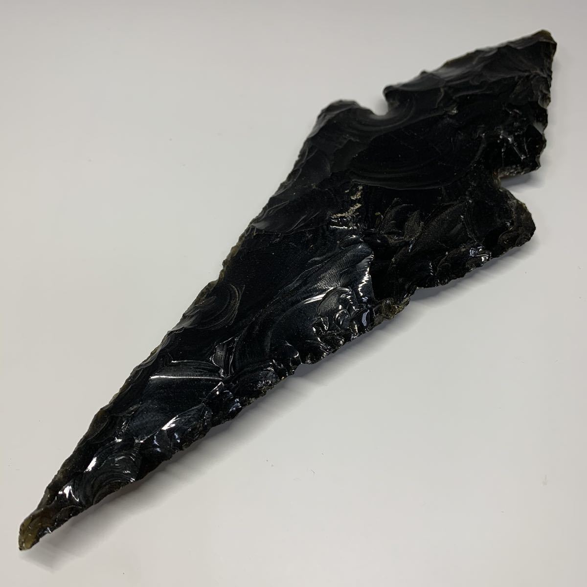 本物保証】 石器 黒曜石 槍先形尖頭器 出土【北海道名寄市】 無土器