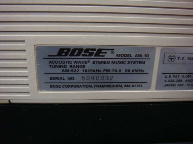 BOZE CDラジカセ AW－1D AW-1D CDラジカセ BOSE 公式 通電確認
