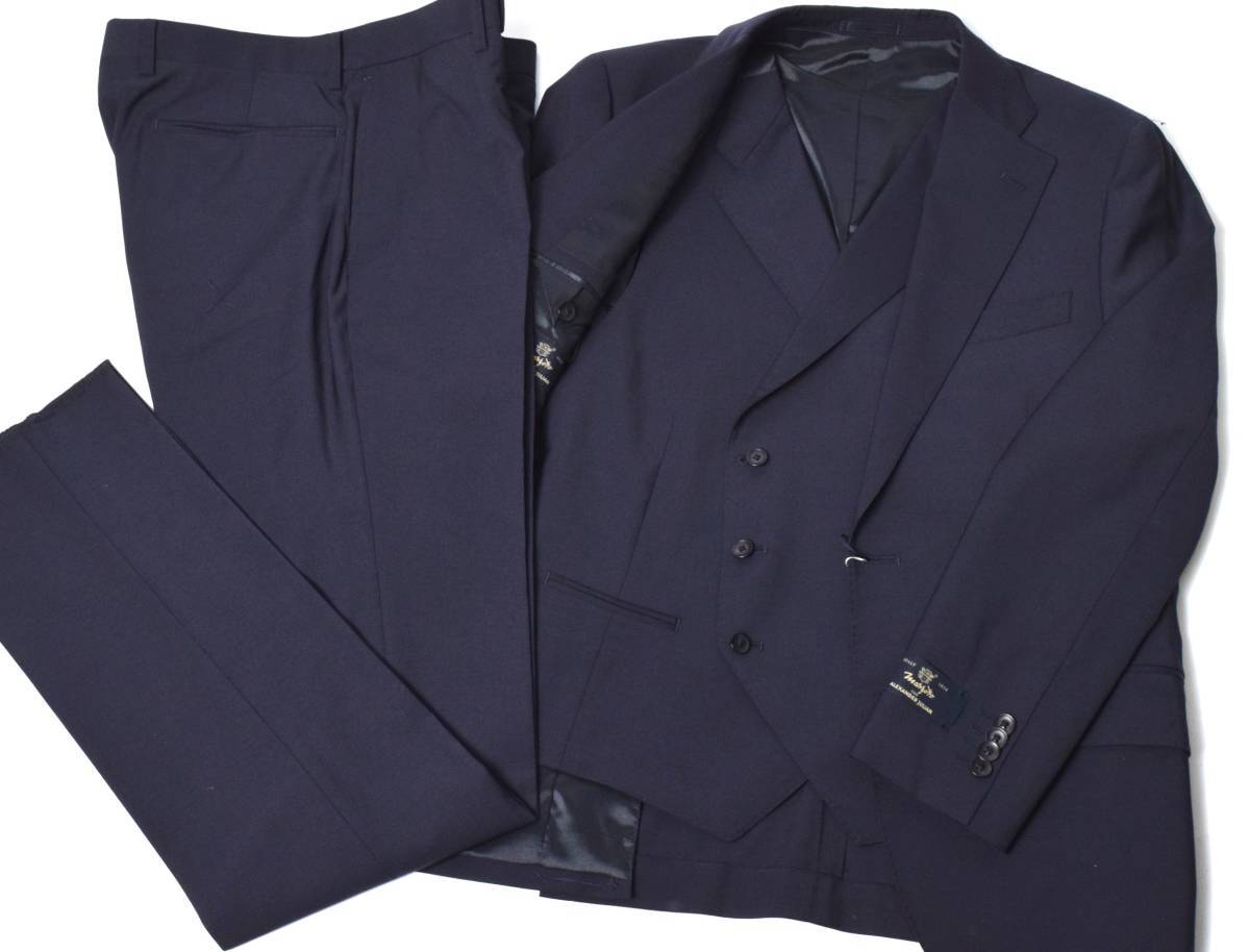 新品 MARZOTTO × ALEXANDER JULIAN 春夏 3ピース スーツ A5 ネイビー