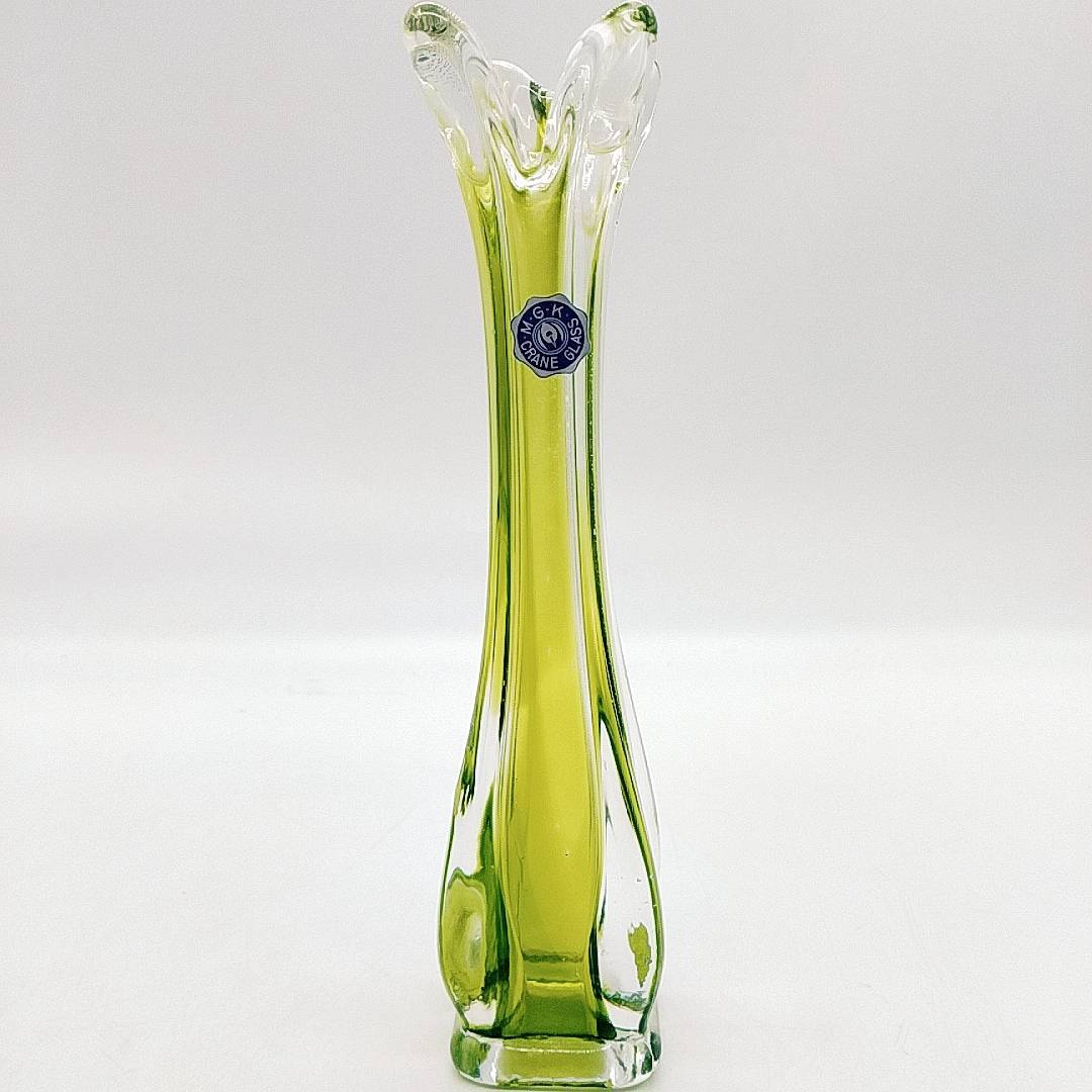 D135　ガラス花瓶　一輪挿し　サイズ(約):23cm　昭和レトロ　色ガラス　※長期保管品_2