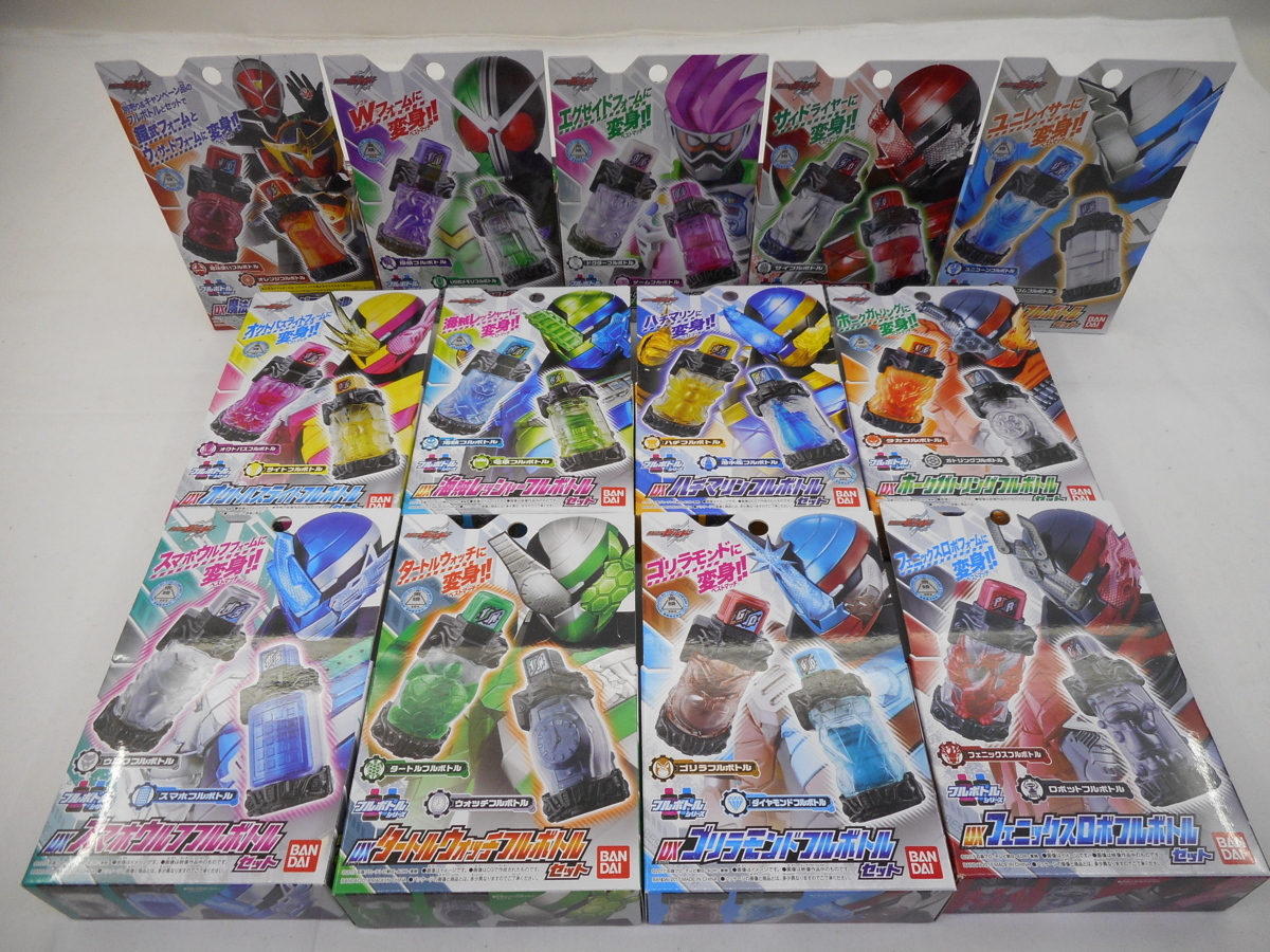 格安，豊富な 仮面ライダービルド フルボトルシリーズ ユニレイサーフルボトルセット 等 13種セット(仮面ライダー)｜売買されたオークション情報、yahooの商品情報をアーカイブ公開 - オークファン 仮面ライダー