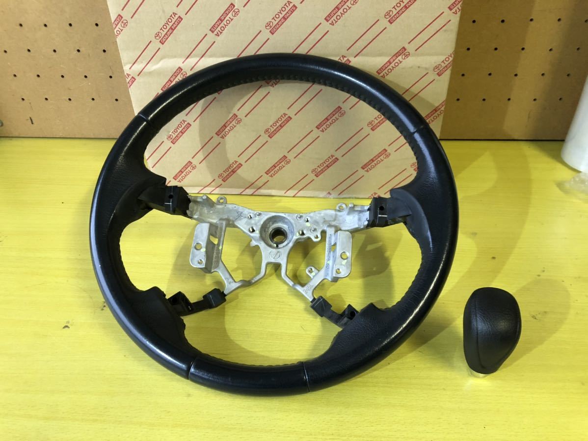 最安値，100%新品 トヨタ 純正 50 20 エスティマ 本革 ステアリング ＆ シフトノブ クラウン カムリ ヴォクシー 流用 レザー(ステアリング、ハンドル本体)｜売買されたオークション情報、yahooの商品情報をアー トヨタ用