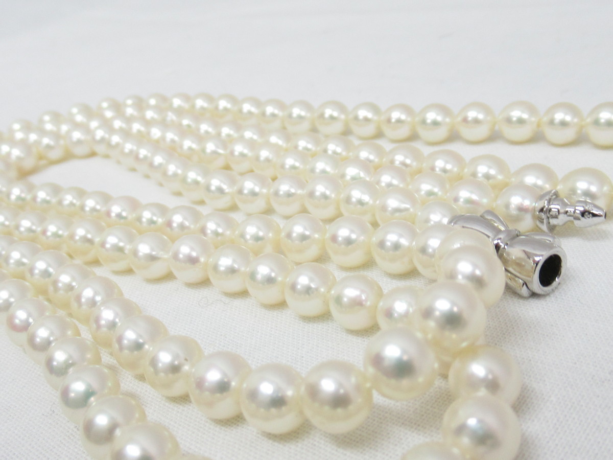  田崎真珠 TASAKI 全長約130 cmパール ロングネックレス 約7 7.5mm(ネックレス、ペンダント、チョーカー)｜売買されたオークション情報、yahooの商品情報をアーカイブ公開 - オークファン ネックレス、ペンダント、チョーカー