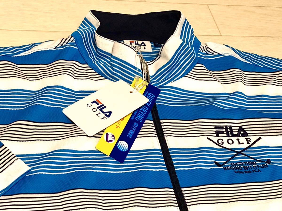 品質保証，高品質 FILA GOLF ボーダー柄 吸汗速乾 半袖ハーフジップシャツ ブルー サイズLL 送料198円(フィラ)｜売買されたオークション情報、yahooの商品情報をアーカイブ公開 - オークファン シャツ