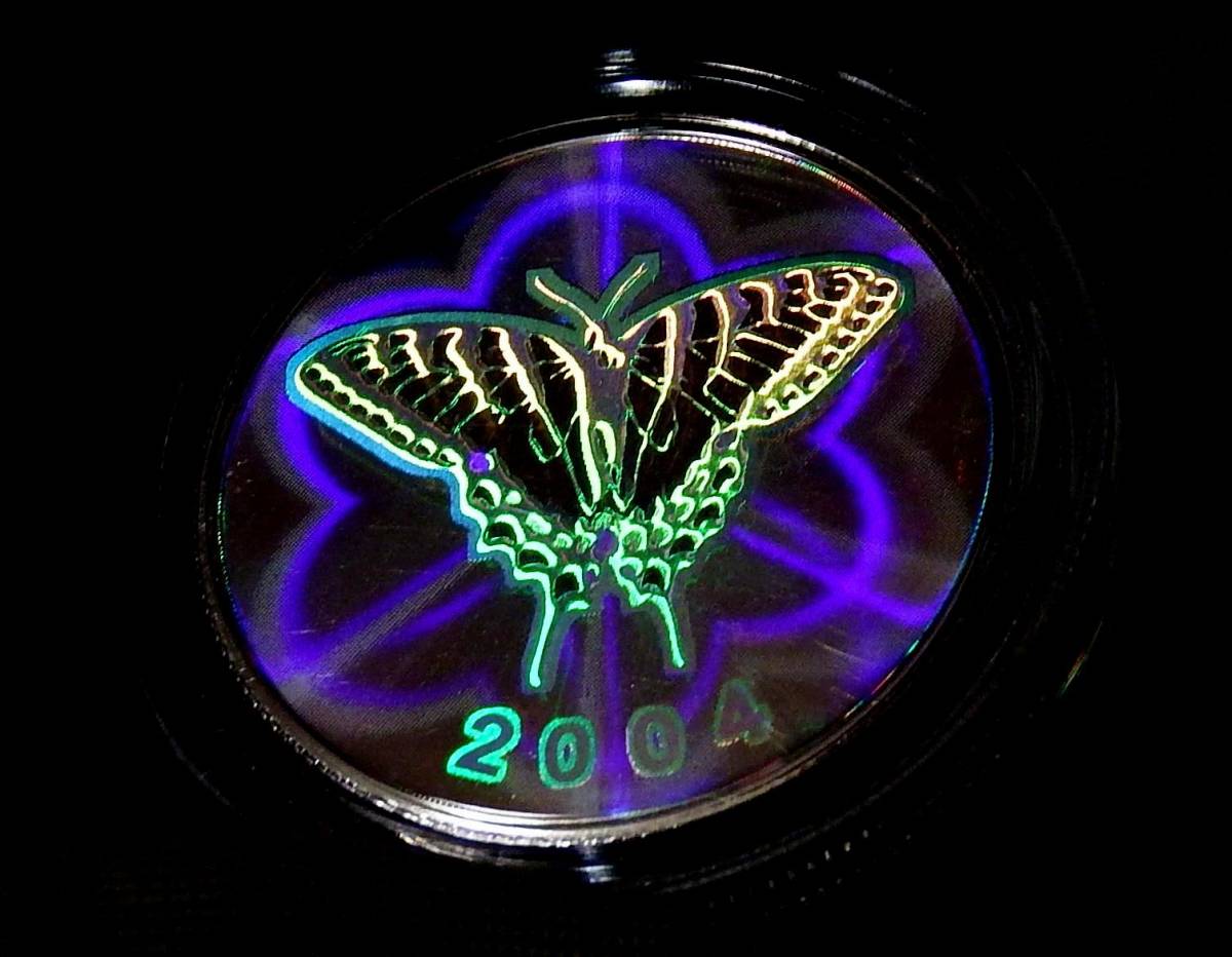 大珍品 アゲハ蝶 昆虫コイン ホログラム銀貨 2万枚のみ☆カナダ 50