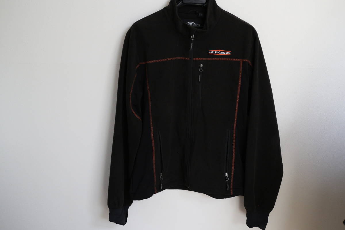 HARLEY-DAVIDSON　フリースジャンパー　オレンジステッチ　Lサイズ