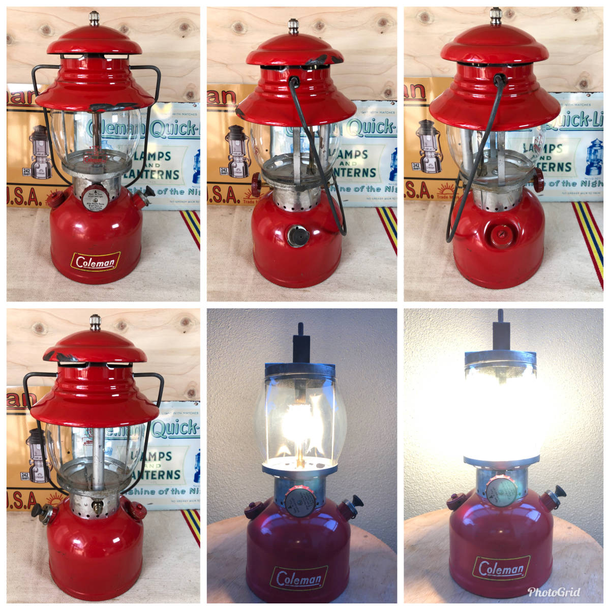 【定番，低価】 コールマン 200A イエローボーダー ランタン 1960年2月刻印 分解整備済 /coleman red 赤 ビンテージ パイレックス(ホワイトガソリンランタン)｜売買されたオークション情報、yahooの商品情報をアー ホワイトガソリンランタン