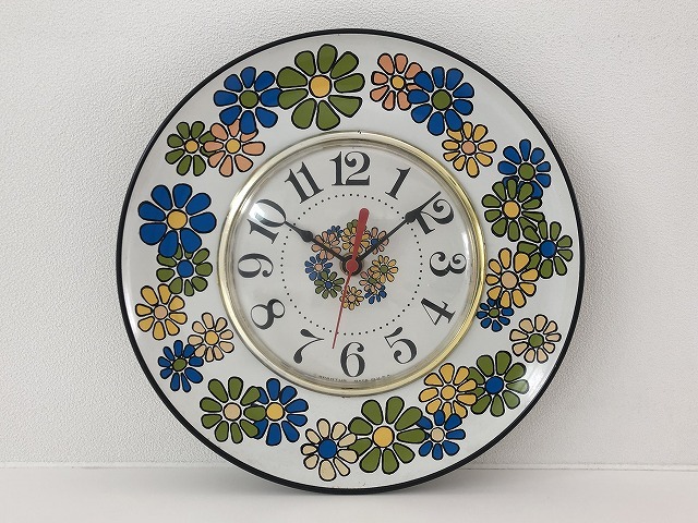 ウォールクロック お花 1970