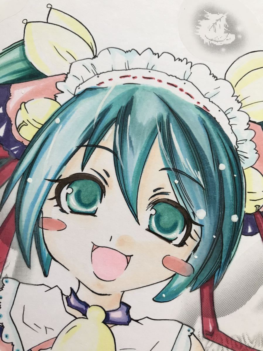 手描きイラスト オリジナル サーカス ピエロ 女性 色紙 有名人芸能人 女性