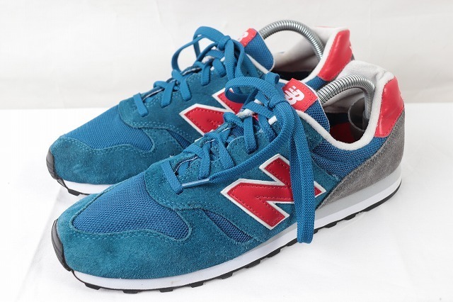373 ニューバランス 27.5cm/new balance 青 赤 中古 古着 スニーカー メンズ yy9821