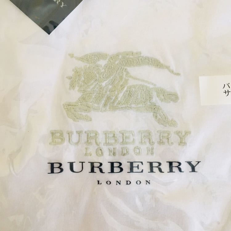 【新品】 バーバリー ロンドン ロゴ Tシャツ 半袖 Lサイズ 白 ホワイト 刺繍 未開封 BURBERRY LONDON 
