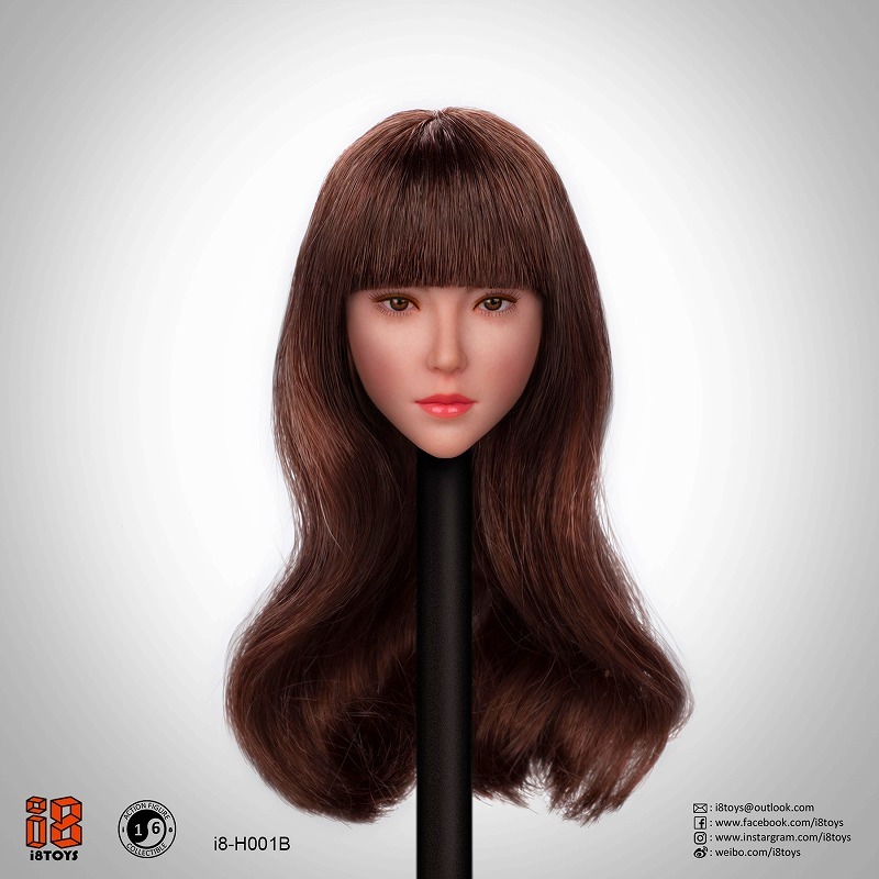 ★i8 Toys★1/6スケール 植毛 女性ヘッド（i8-H001B）6520
