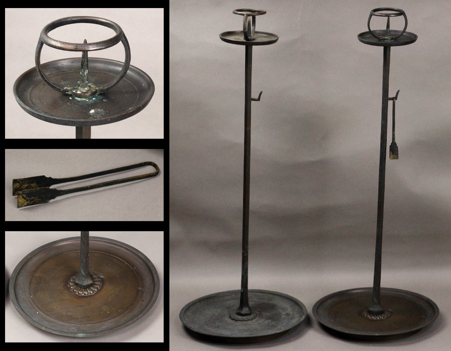  源 h 江戸期 古銅製 時代物燭台 一対(その他)｜売買されたオークション情報、yahooの商品情報をアーカイブ公開 - オークファン その他