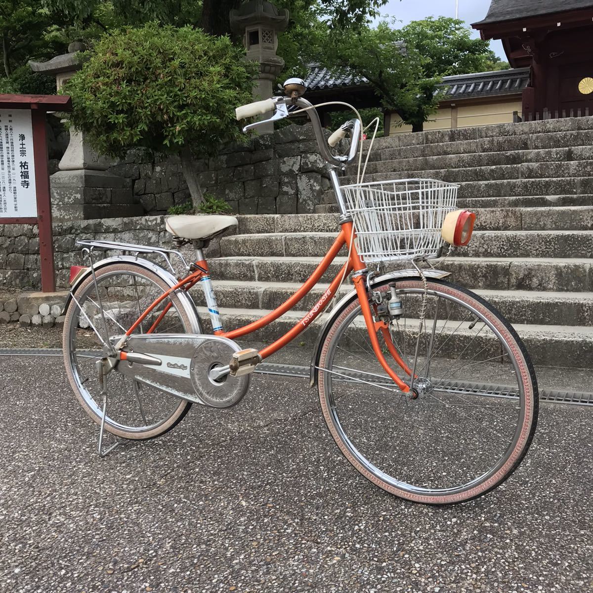 ママチャリ 自転車 昭和レトロ インテリア グリーン 緑 当時物 昭和