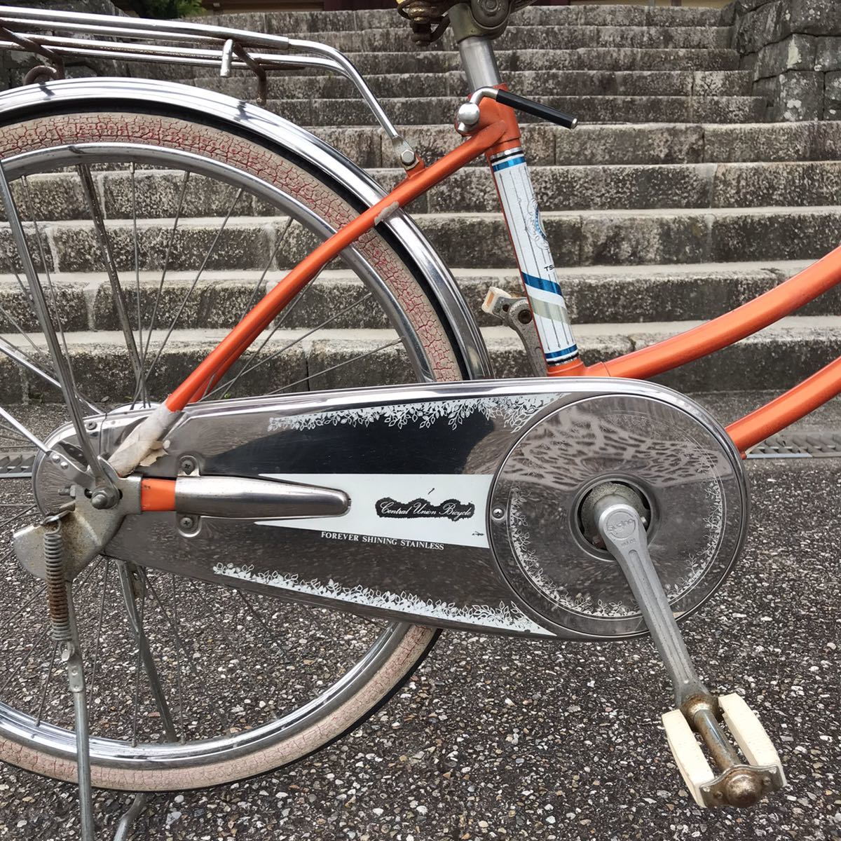 ママチャリ 自転車 昭和レトロ インテリア グリーン 緑 当時物 昭和