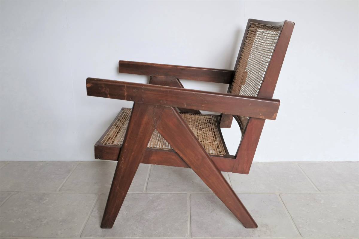 Pierre Jeanneret Easy Chair - | Lounge Pair Chairs of Charcoal 