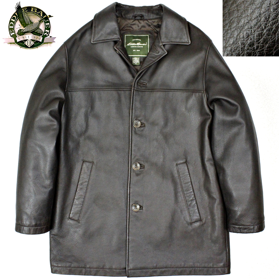 全国無料，格安 参考価格5万円 メンズ EDDIE BAUER エディーバウアー 牛革 シュリンクレザー ハーフコート 中綿入り ブラウン 茶 M ハンティング(男性用)｜売買されたオークション情報、yahooの商品情報をアーカ 男性用