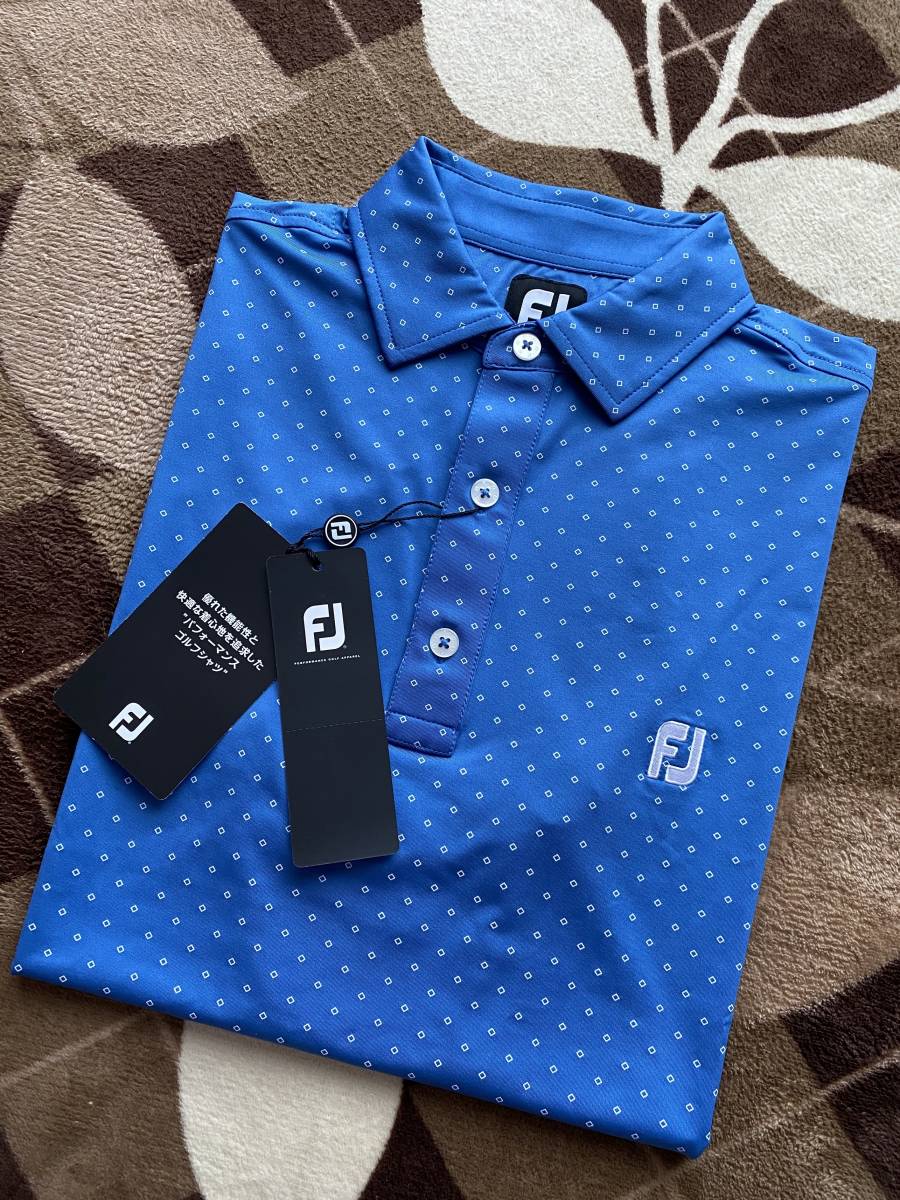  FootJoy フットジョイ ダイヤ柄 吸汗速乾 4WAYストレッチ 半袖ポロシャツ ブルー サイズL 送料210円(タイトリスト)｜売買されたオークション情報、yahooの商品情報をアーカイブ公開 - オークファ シャツ