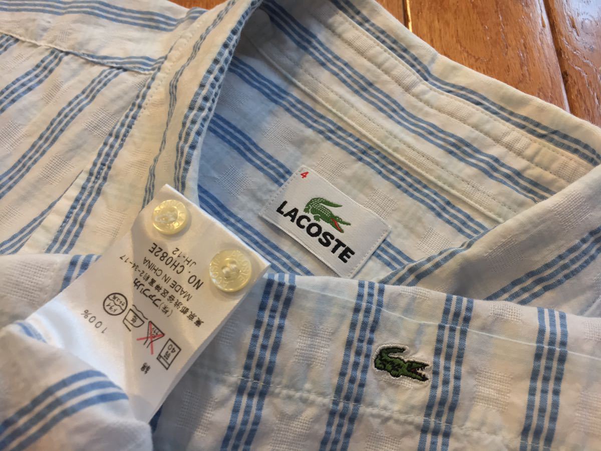 新作登場 大きいサイズ 超 LACOSTE ラコステ メンズ 半袖 シャツ size-4 L 使用２回 ホワイト&times;ブルー ゴルフ アウトドア 株 ファブリカ(半袖シャツ)｜売買されたオークション情報、yahooの商品情報をア 男性用