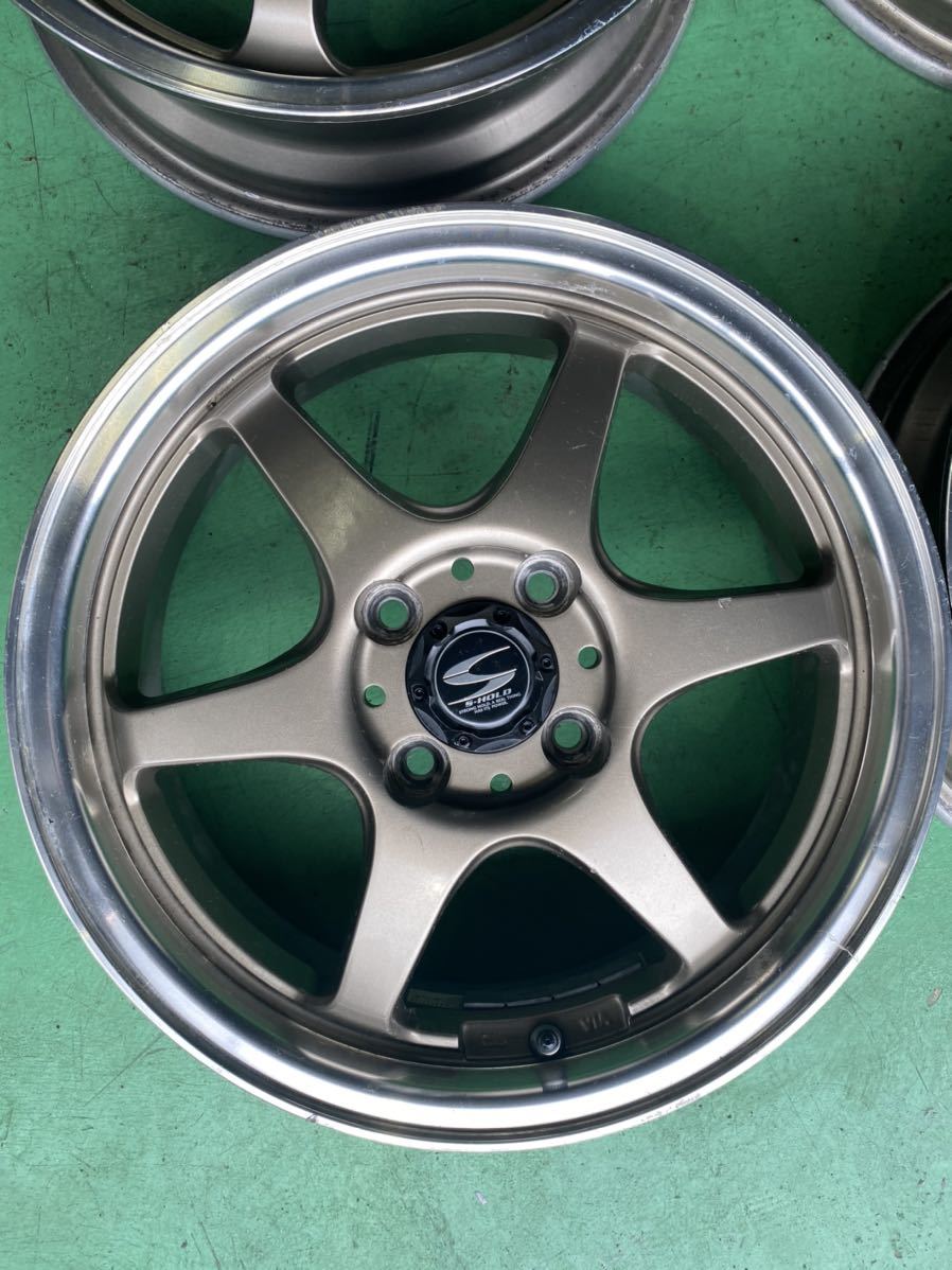 S-HOLD エスホールド　アルミホイール　15インチ　5J 4穴　4本セット S-HOLD 15インチ エスホールド アルミホイール｜ 15×6J 0