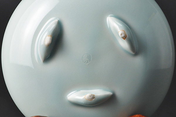 【古美味】相馬晃造 青白磁香炉 茶道具 保証品 uOI9_6