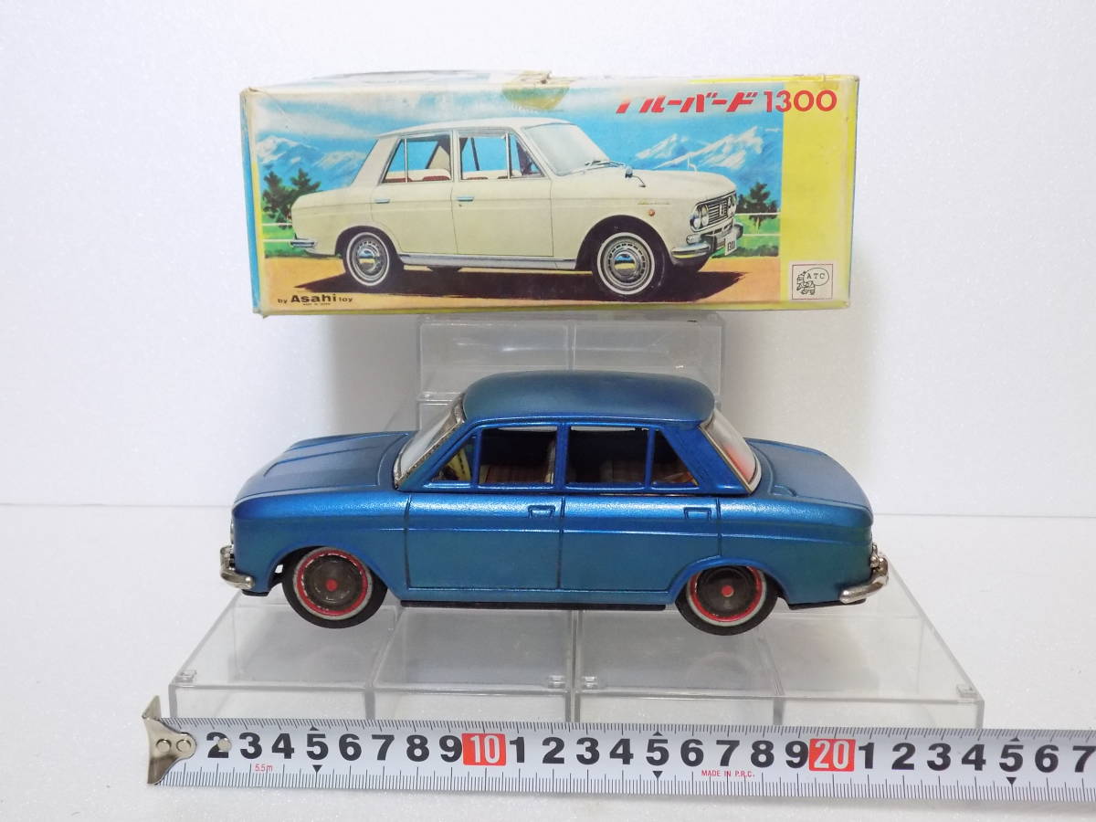 日本製/当時物/レトロ/アサヒ玩具/asahi toy/VW/車/ブリキ/青 なつかしのブリキ 当時物 アサヒ玩具「 ブルーバード 1300