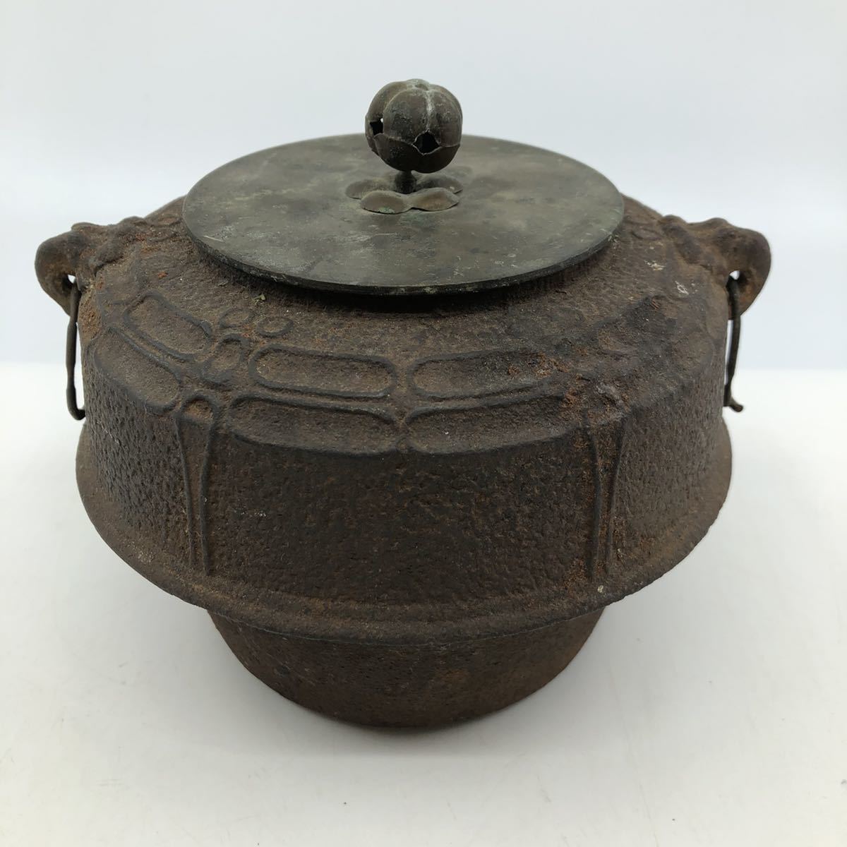 新品，低価 Y6093 龍久堂造 古い 茶道具 煎茶道具 鉄釜 茶釜 トンボ