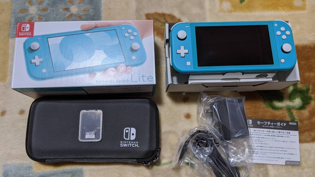 送料無料・美品】Nintendo Switch Lite ターコイズ ケース・保護