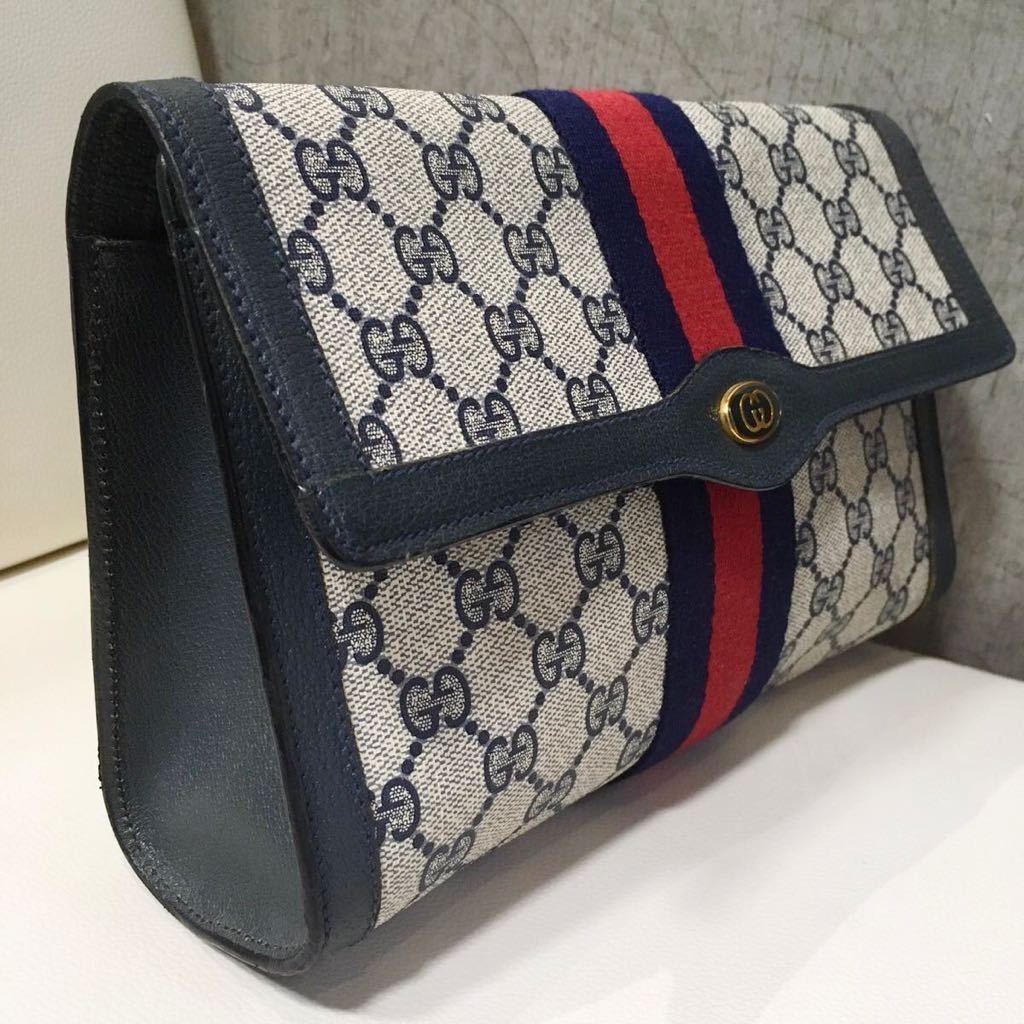 大人気】GUCCI オールドグッチ シェリーライン GG柄 クラッチバッグ
