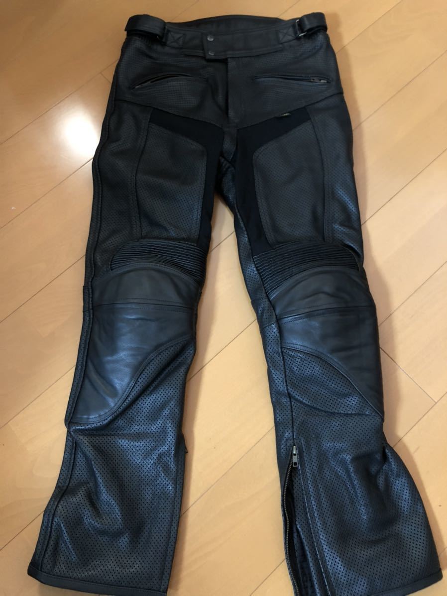 パンチングレザーパンツ 本革 Clooney MP08 メッシュ牛革 メンズ 