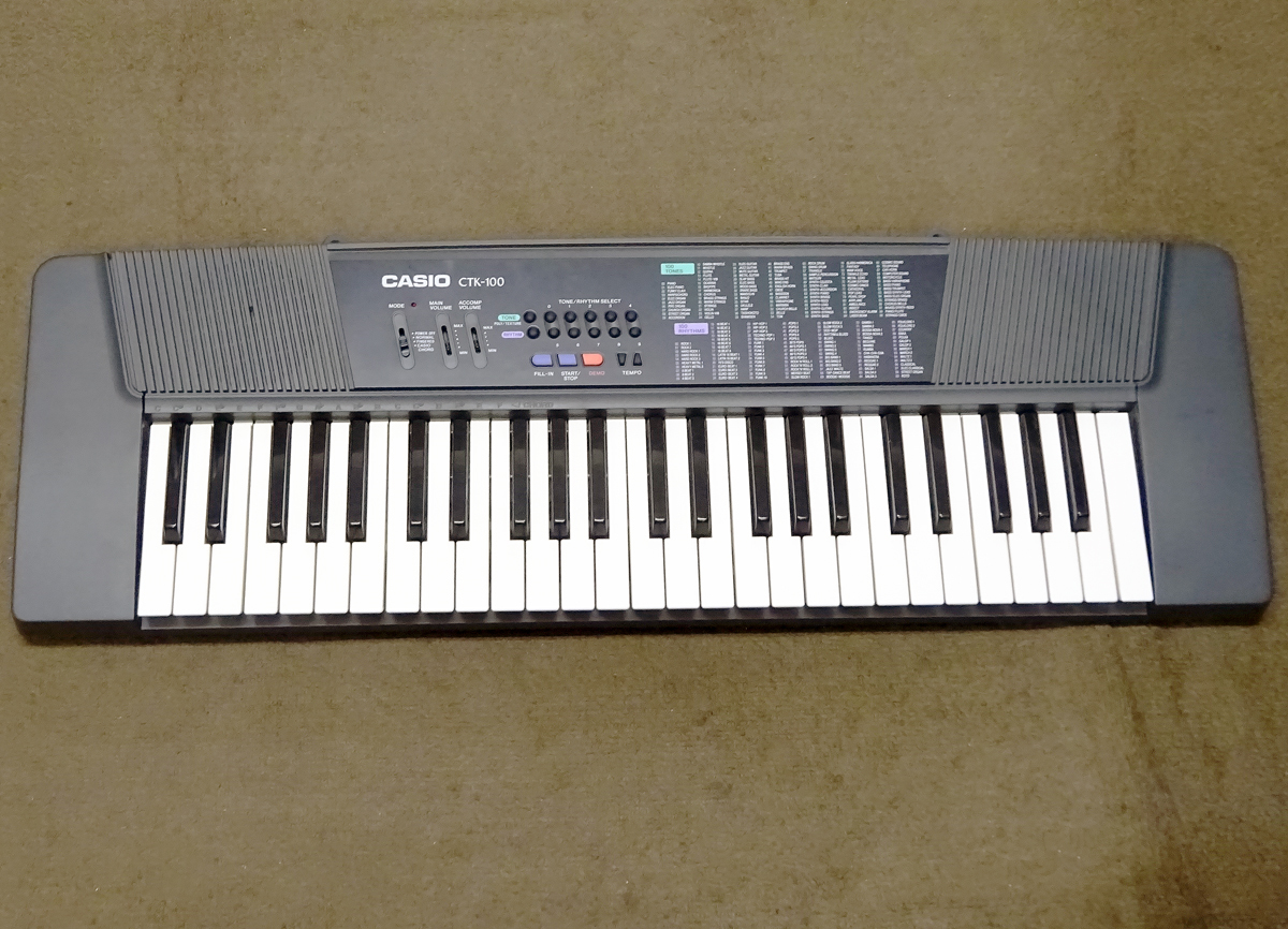 CASIO CTK-100キーボード 説明書、譜面台、ACアダプター付 | フリマ