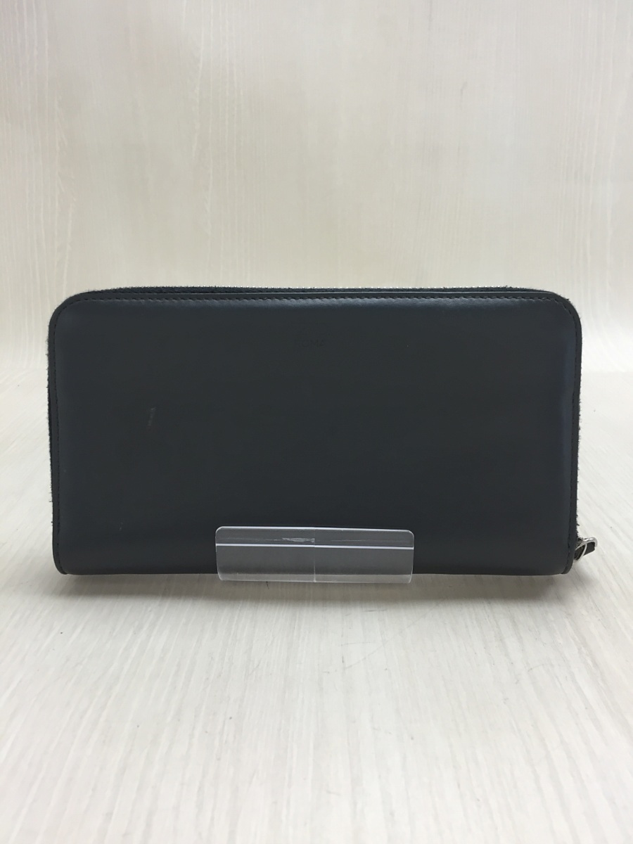 FENDI◇長財布/レザー/GRY/無地/メンズ/フェンディ/モンスター
